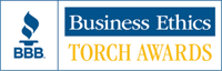 Image shows Better Business Bureau Torch Award Logo
