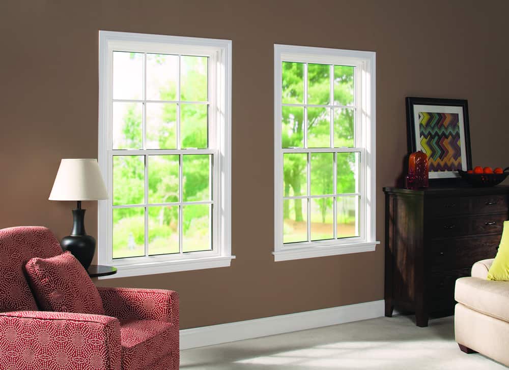 White Double Hung Windows with Grids