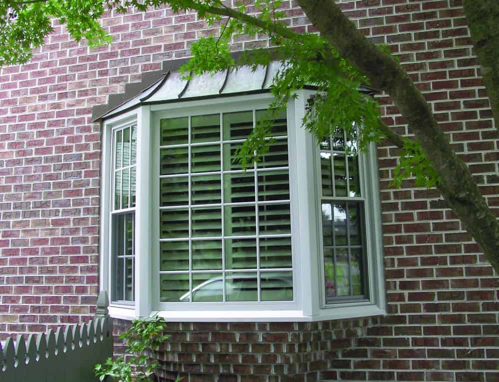 Image shows a bay window from the outside