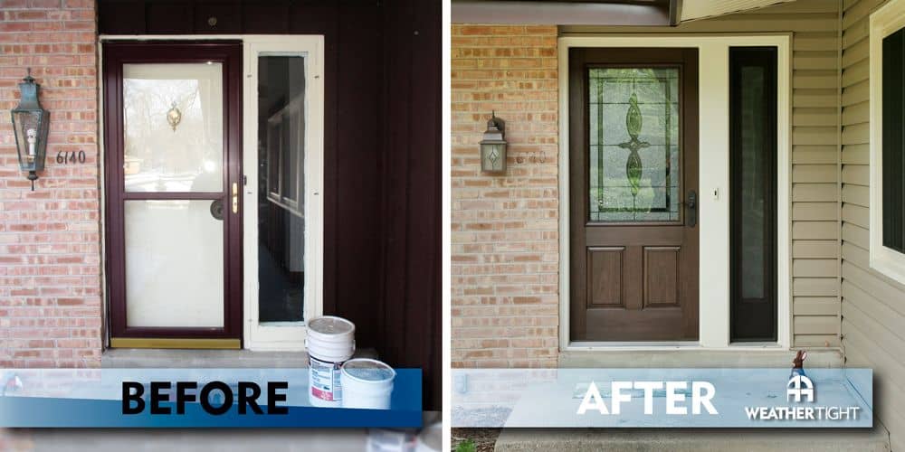Image shows an entry before and after a replacement 