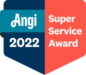 Image shows a crest of the 2022 Angi Super Service Award