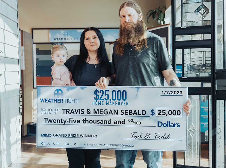 Weather Tight 2022 Home Makeover Sweepstakes Winners Travis & Megan Sebald